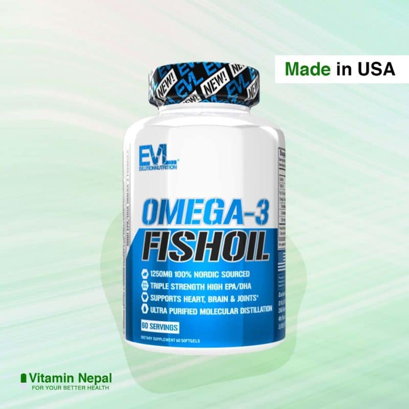 EVL Omega3 Fish Oil Supplement - 120 Softgels