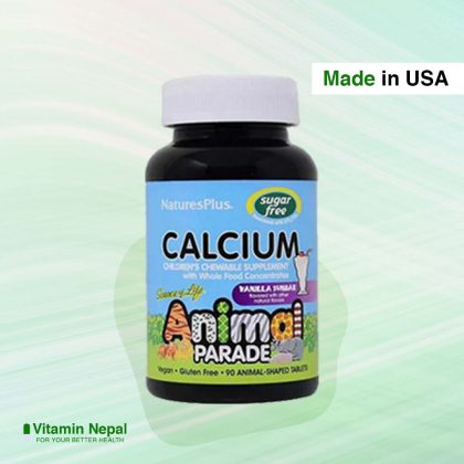 NaturesPlus Kids Calcium Supplement with 50mg Magnesium - 90 Tablets