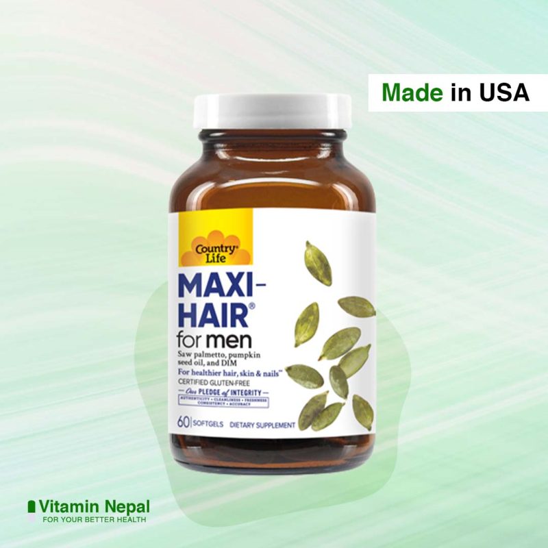 Country Life Maxi Hair Men's Supplement - 60 Softgels