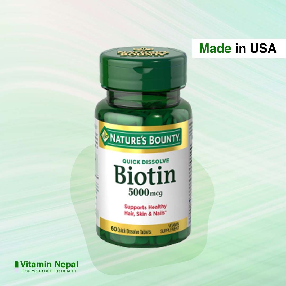Nature’s Bounty Biotin 5000 mcg Vitamin Supplement 60 Tablets
