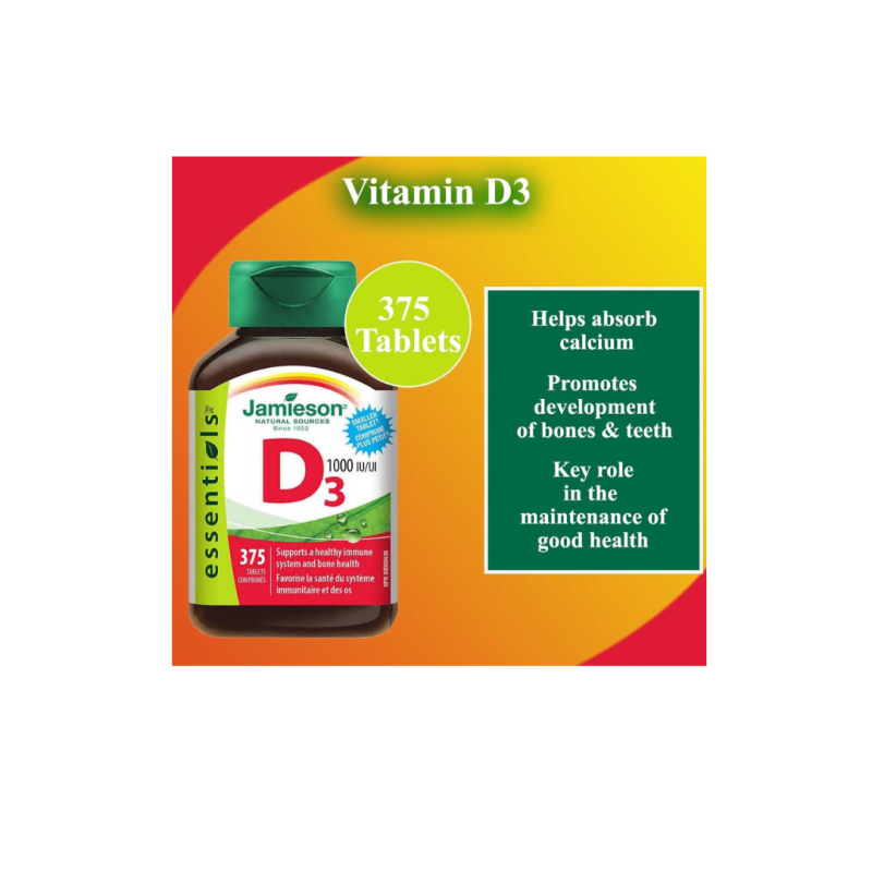 Jamieson Natural Vitamin D3 25mcg - 375 Tablets