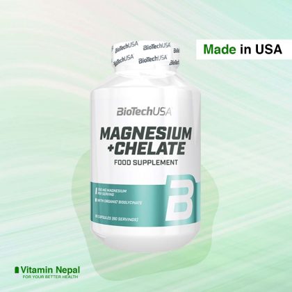 BiotechUSA Magnesium + Chelate Food Supplement - 60 Capsules