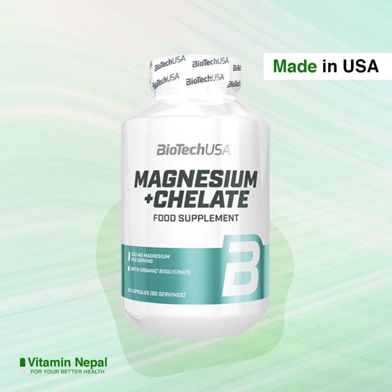 BiotechUSA Magnesium + Chelate Food Supplement - 60 Capsules
