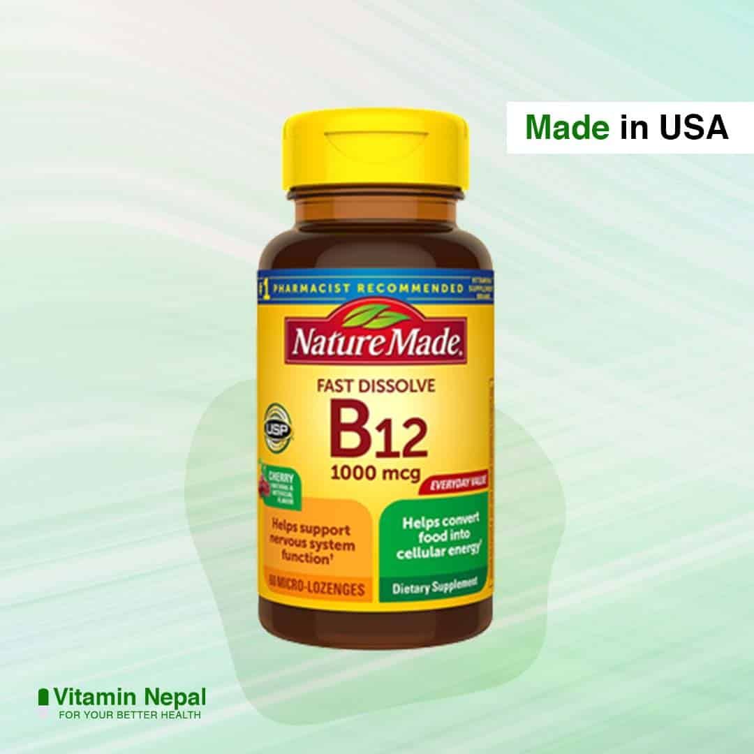 Nature Made Fast Dissolve Vitamin B12 1000 mcg 60 Tablets Vitamin Nepal