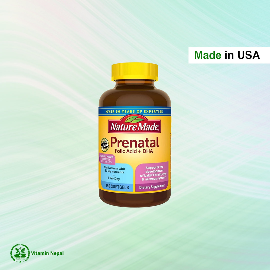 Nature Made Prenatal Multi + DHA – 150 Softgels - Vitamin Nepal