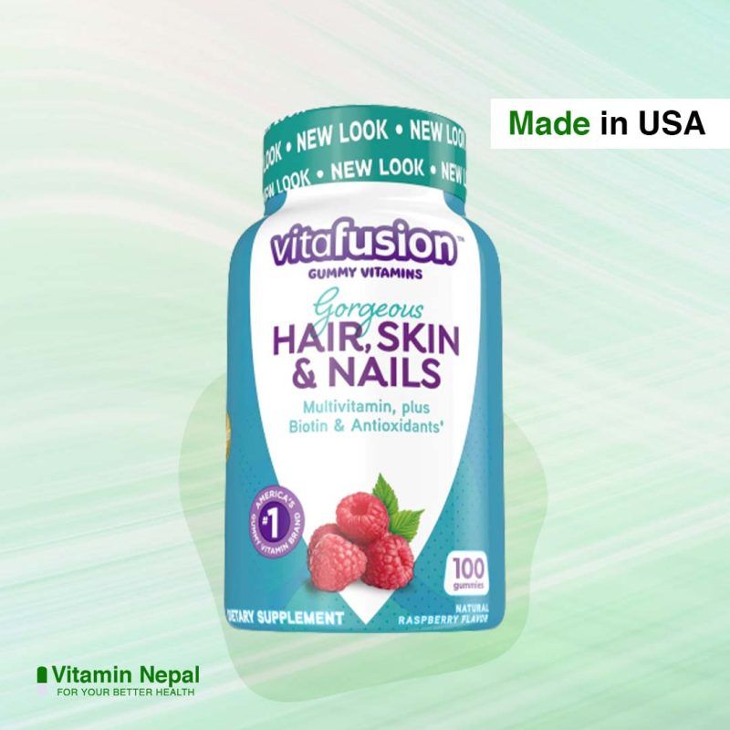 Vitafusion Hair, Skin & Nails Gummy Vitamins 100 gummies Vitamin Nepal