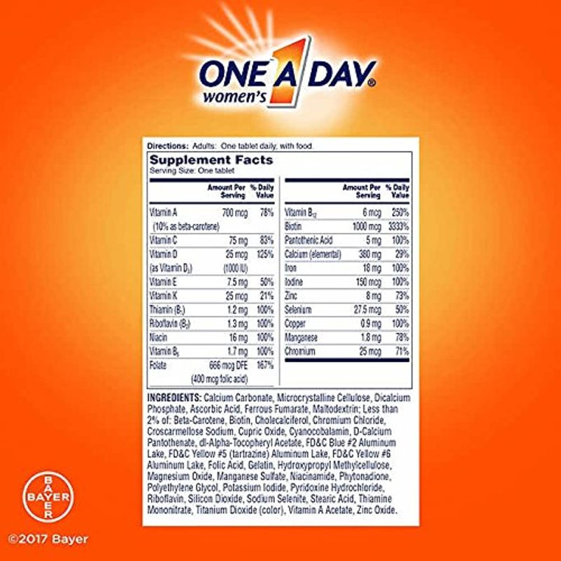 One A Day Multivitamin Tablets for Women – 300 Tablets