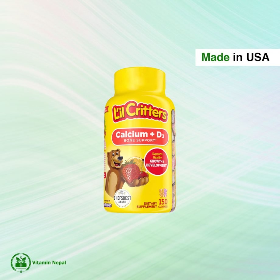 Lil Critters Kids Calcium + Vitamin D3 – 150 Gummies - Vitamin Nepal