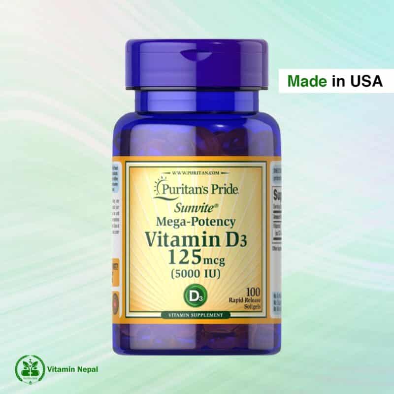 Puritan's Pride Vitamin D3 125mcg - 100 Capsules