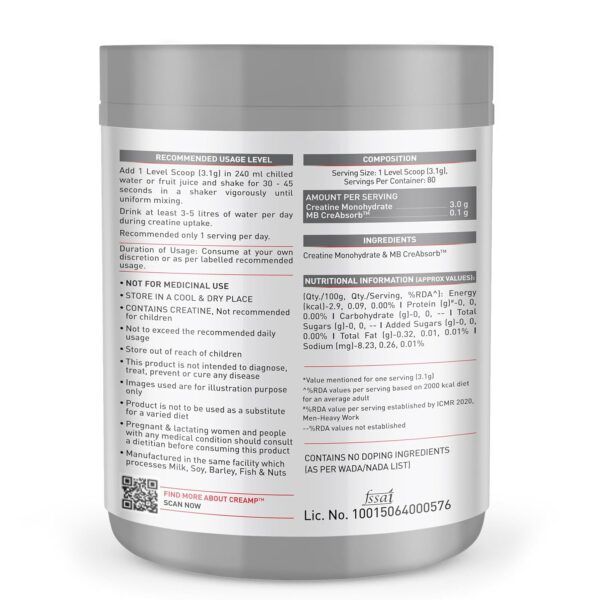 MB Creatine Back