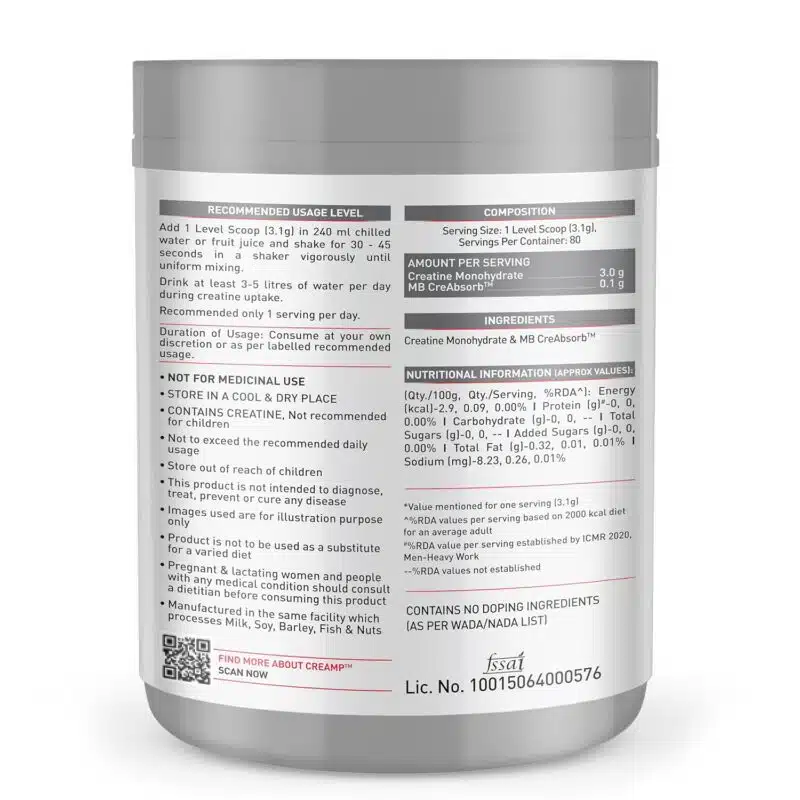 MB Creatine Back