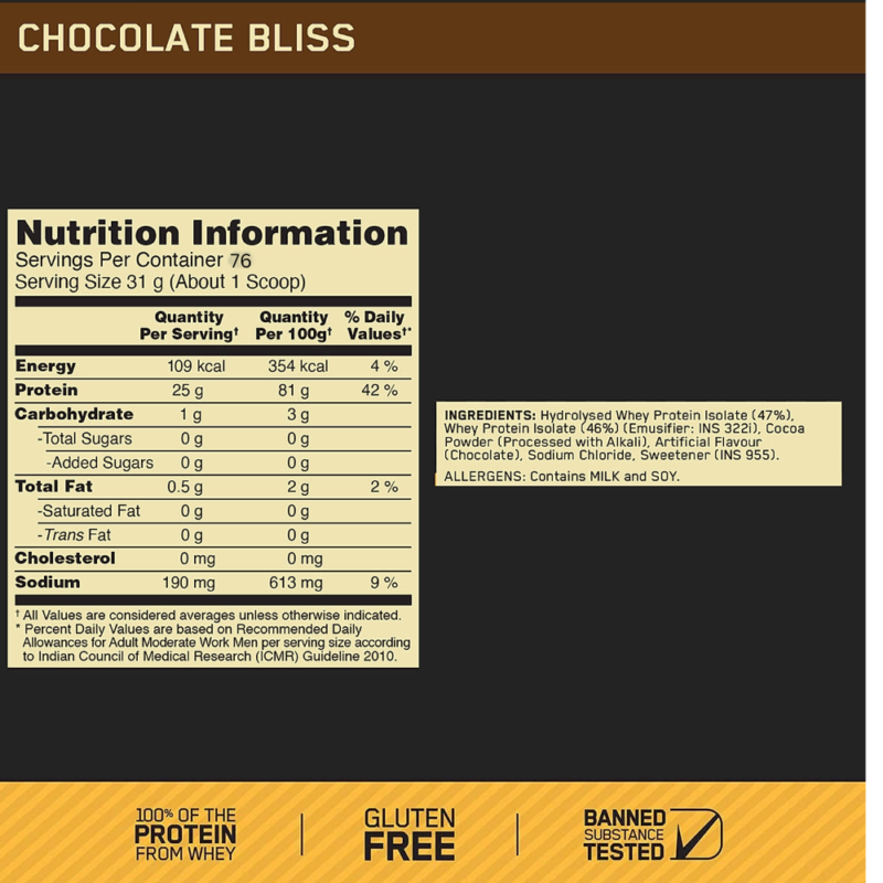 ON 100% isolate whey Protein