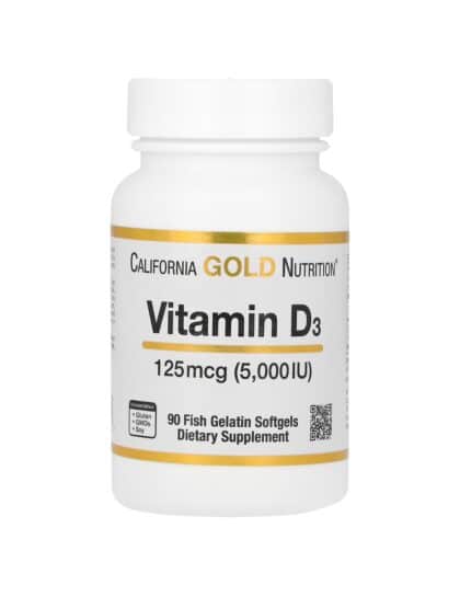 Vitamin D3 Supplement by California Gold Nutrition 125 mcg - 90 softgels