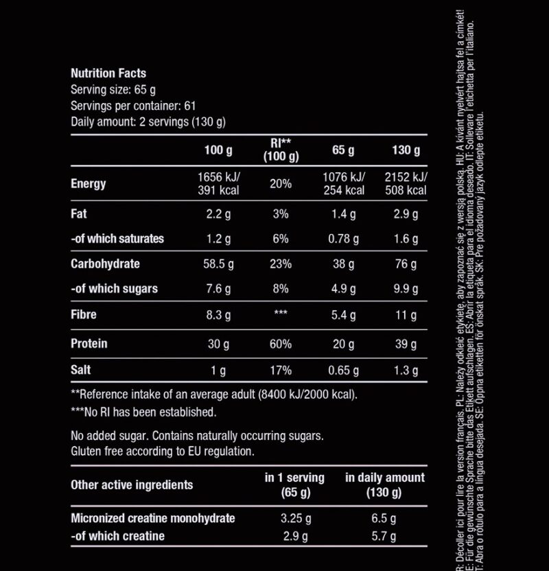 biotechusa hypr mass 61 servings supplement facts