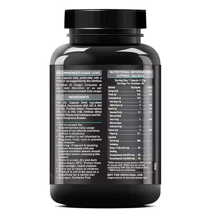 MuscleBlaze Fish Oil Omega 3 1000mg 60 SF