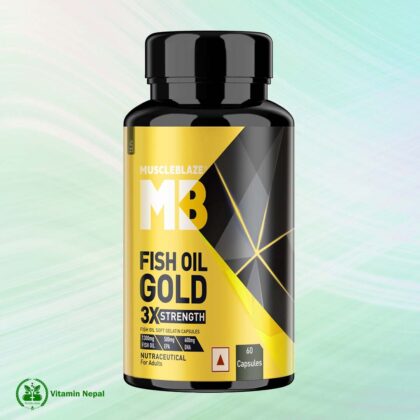 MuscleBlaze Omega 3 Fish Oil Gold 3x Triple Strength (EPA & DHA)- 60 capsules