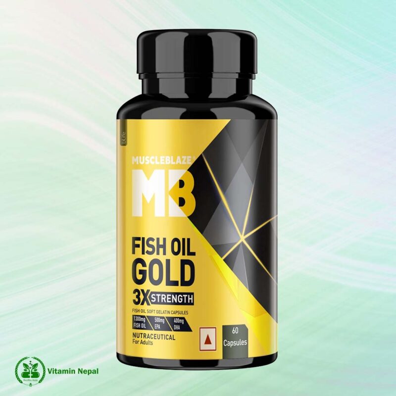 MuscleBlaze Omega 3 Fish Oil Gold 3x Triple Strength (EPA & DHA)- 60 capsules