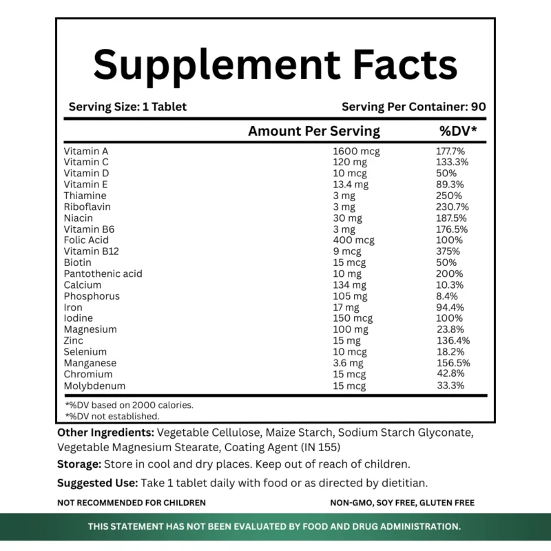 Naptocare One A Day Multivitamin 90 Tablets Facts