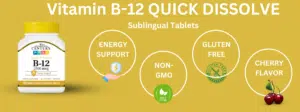 21st century quick dissolve vitamin b-12 tablets description image