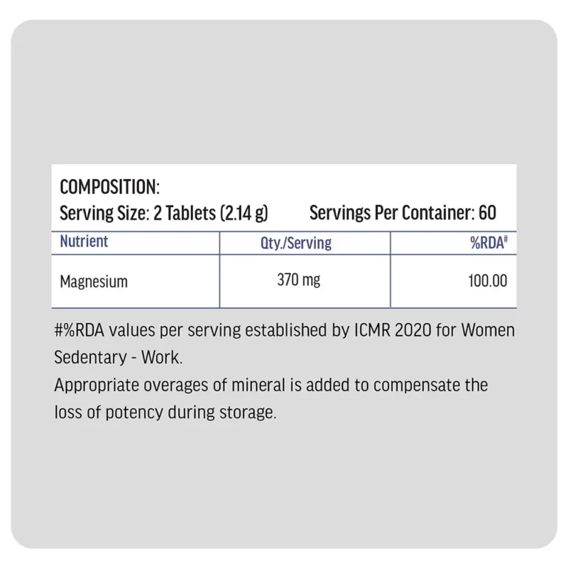 Hk Vitals Magnesium Glycinate 120 Tablets SF