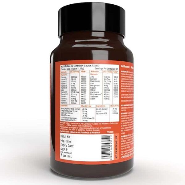 HK Vitals Multivitamin with Probiotics - Nutrition Info