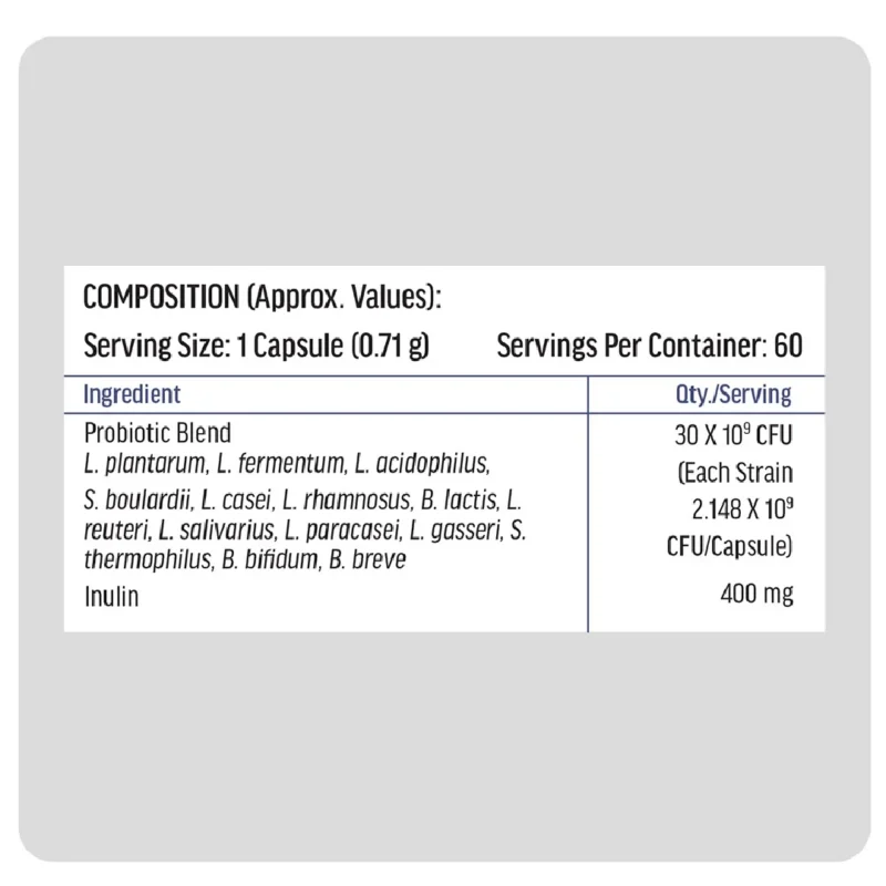 HK Vitals Prebiotic+ Probiotic Ingredient