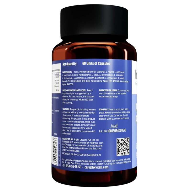 HK Vitals Prebiotic + Probiotic supplements - 60 capsules - Image 2