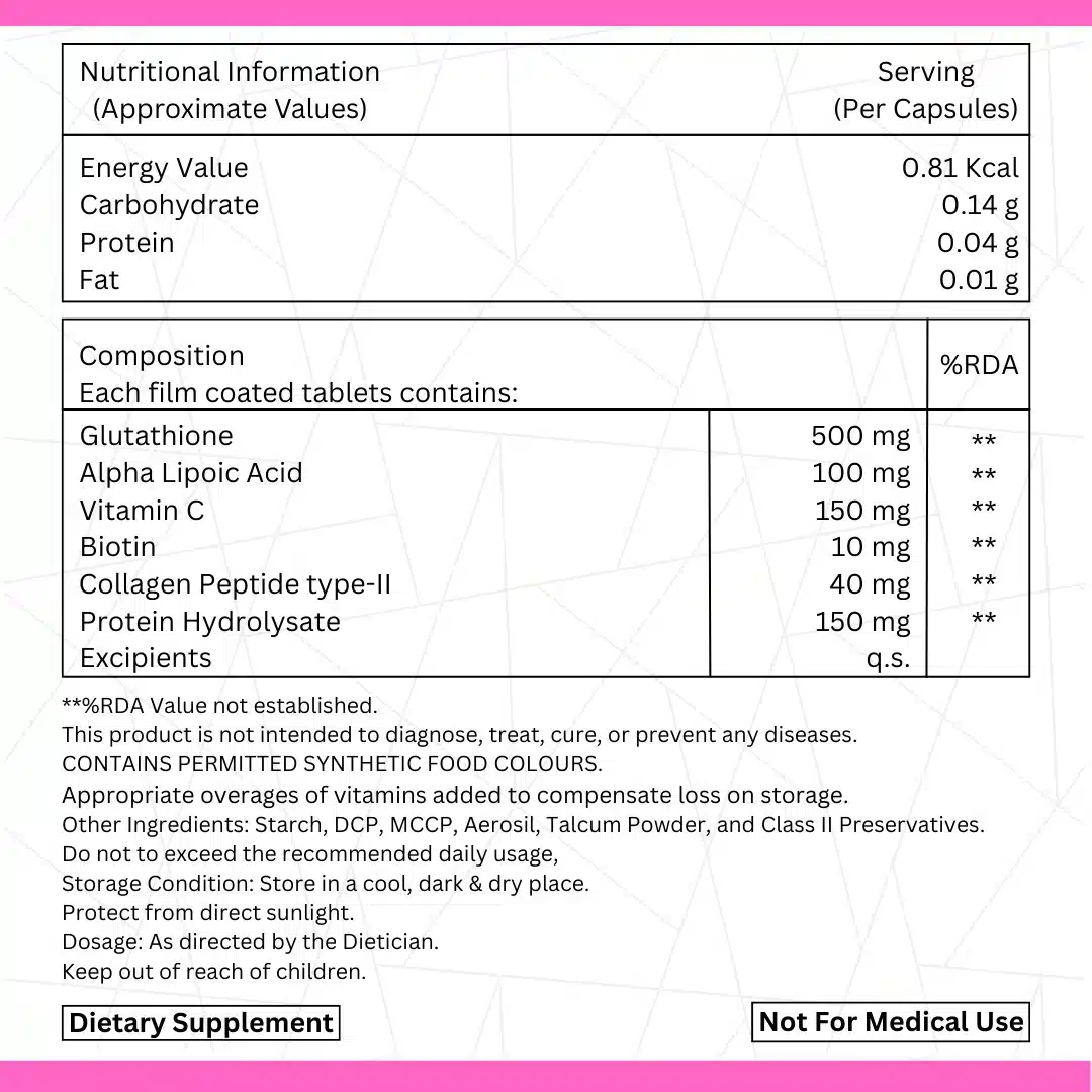 Glutathione-500mg-Nutritional-Information